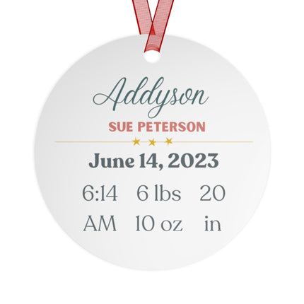 Personalized Baby's First Christmas Ornament: Aluminum Holiday Keepsake