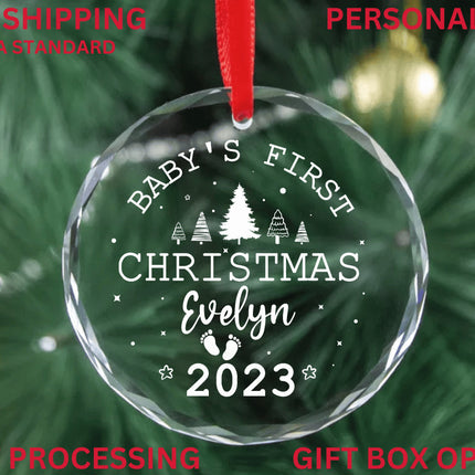 Baby's First Christmas Ornament | Personalized Glass Ornament