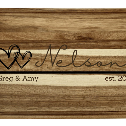 Personalized Acacia Wood Cutting Board: Engraved Family Cheese Board