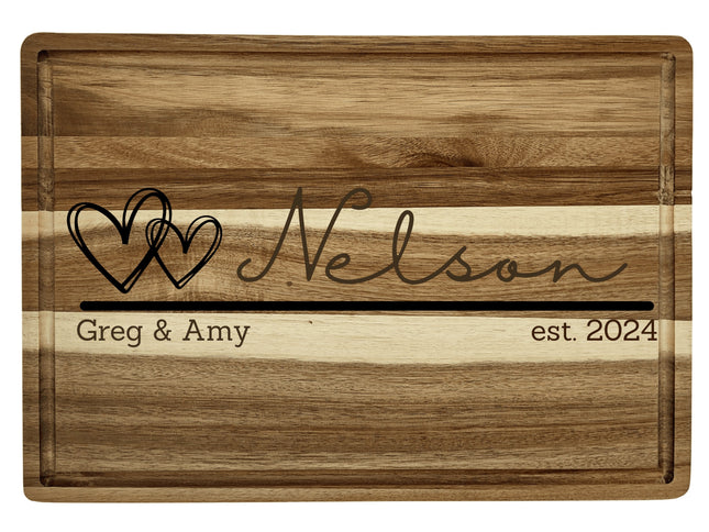Personalized Cutting Board | Wedding Dates and Names Charcuterie Board