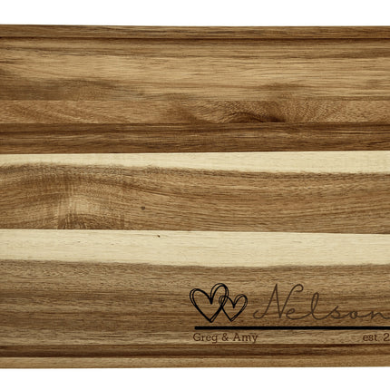 Personalized Acacia Wood Cutting Board: Engraved Family Cheese Board