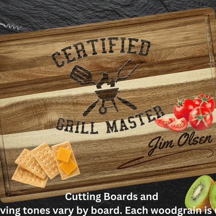 Personalized Cutting Board | Certified Grill Master Charcuterie Board