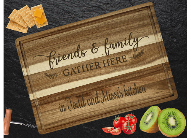 Personalized Cutting Board | Friends & Family Gather Here Charcuterie Board