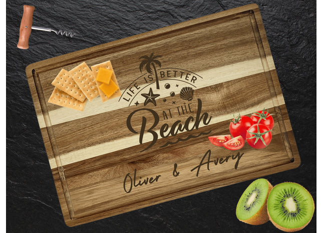 Personalized Cutting Board | Life is Better at the Beach Charcuterie Board