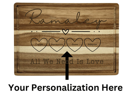 Personalized Acacia Wood Cutting Board: Engraved Family Cheese Board