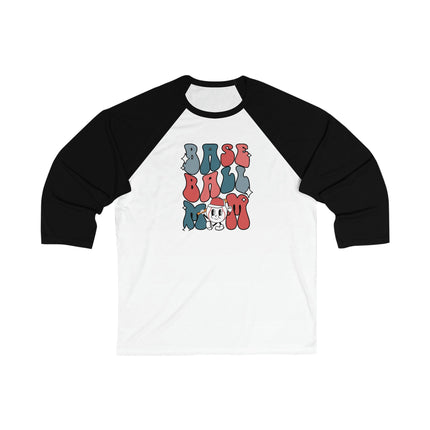 Retro Baseball Mom 3/4 Sleeve Tee: Vibrant Colors