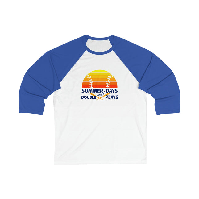 Baseball Mom 3/4 Sleeve Tee: Summer Days & Double Plays