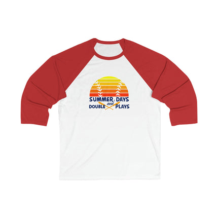 Baseball Mom 3/4 Sleeve Tee: Summer Days & Double Plays