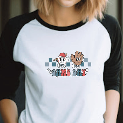 Baseball 3/4 Sleeve Tee: Game Day Softball Mom Shirt