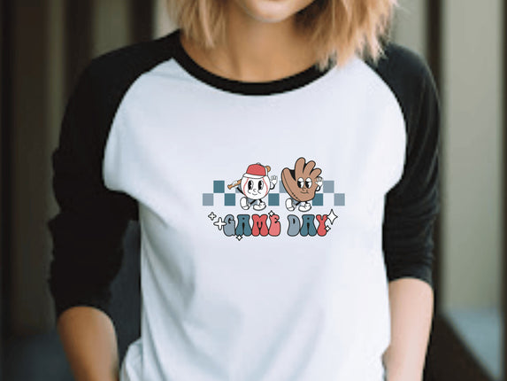 Baseball 3/4 Sleeve Tee: Game Day Softball Mom Shirt