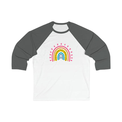 Rainbow Baseball 3/4 Sleeve Tee: Softball Mom Gift