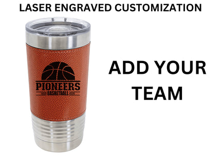 Personalized Basketball Tumbler: Engraved Leatherette 20 oz Coach Gift