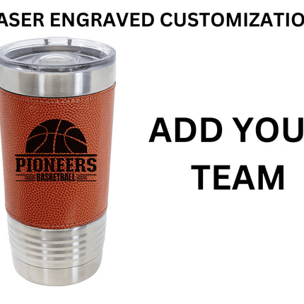 Personalized Basketball Tumbler: Engraved Leatherette 20 oz Coach Gift