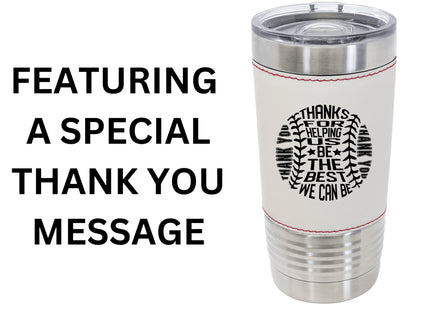 Custom Baseball Tumbler | Personalized Coach Gift | Baseball Team Insulated Tumbler | Leatherette 20 Ounce Tumbler | Baseball Coach Award
