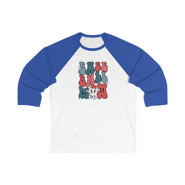 Retro Baseball Mom 3/4 Sleeve Tee: Vibrant Colors