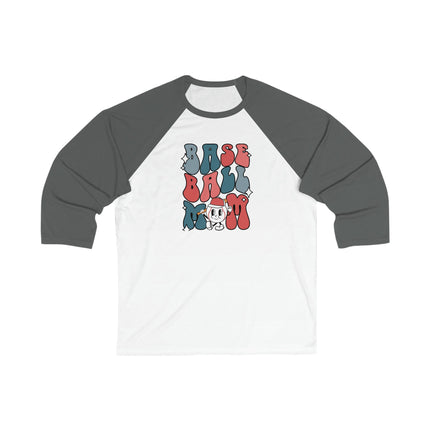 Retro Baseball Mom 3/4 Sleeve Tee: Vibrant Colors