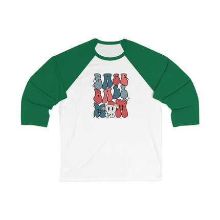 Retro Baseball Mom 3/4 Sleeve Tee: Vibrant Colors