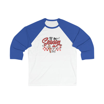 Baseball Mom 3/4 Sleeve Tee: 'Tis the Season Graphic Shirt