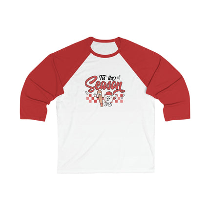 Baseball Mom 3/4 Sleeve Tee: 'Tis the Season Graphic Shirt