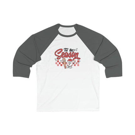 Baseball Mom 3/4 Sleeve Tee: 'Tis the Season Graphic Shirt