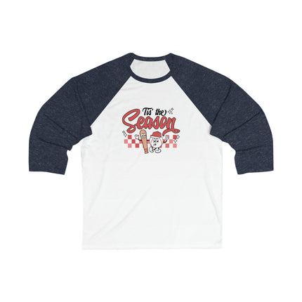 Baseball Mom 3/4 Sleeve Tee: 'Tis the Season Graphic Shirt