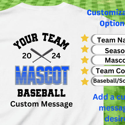 Custom Baseball Softball Team Shirt: Personalized Tournament Gift