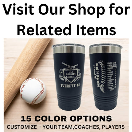 Custom Softball Tumbler | Personalized Coach Gift | Softball Team Insulated Tumbler | Leatherette 20 Ounce Tumbler | Softball Coach Award