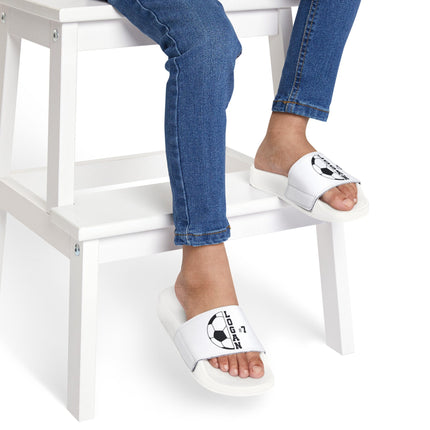 Personalized Youth Soccer Slides: Custom Name & Number Sandals