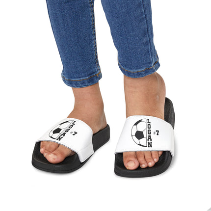 Personalized Soccer Slides: Custom Name & Number Sandals
