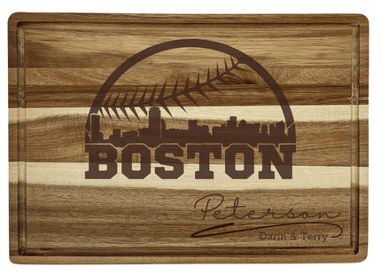 Personalized Boston Baseball Acacia Wood Cutting Board