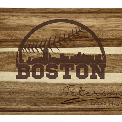 Personalized Boston Baseball Acacia Wood Cutting Board