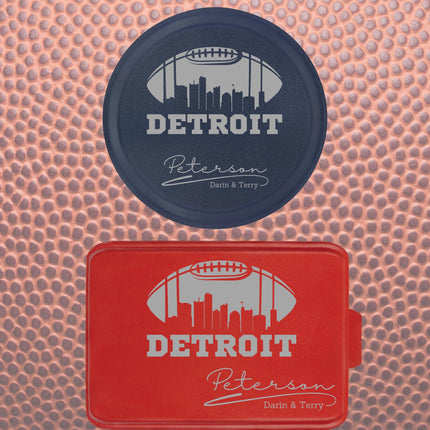 Personalized Detroit Football Cake Pan & Pie Tin – Custom Powder-Coated Aluminum Baking Gift for Fans