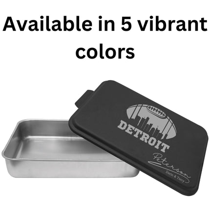 Personalized Detroit Football Cake Pan & Pie Tin – Custom Powder-Coated Aluminum Baking Gift for Fans