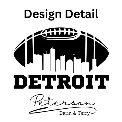 Personalized Detroit Football Cake Pan & Pie Tin – Custom Powder-Coated Aluminum Baking Gift for Fans