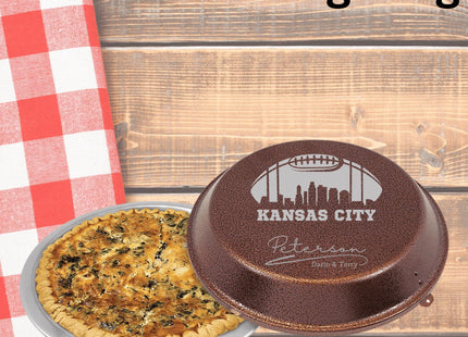 Kansas City Football Cake Pan: Personalized Engraved Aluminum Baking Tin