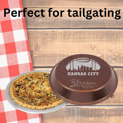 Kansas City Football Cake Pan: Personalized Engraved Aluminum Baking Tin