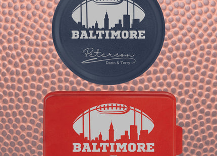 Baltimore Football Custom Cake and Pie Pans. Aluminum with engraved name.