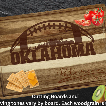 Custom Oklahoma Football cutting board.