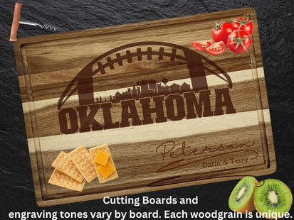 Custom Oklahoma Football cutting board.