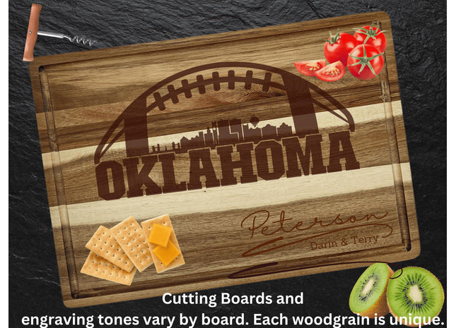 Custom Oklahoma Football cutting board.