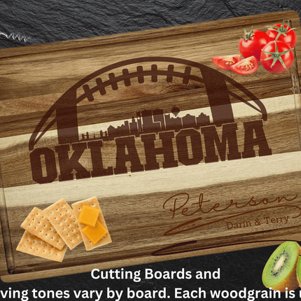 Custom Oklahoma Football cutting board.