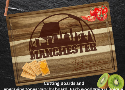 Manchester Football custom cutting board.