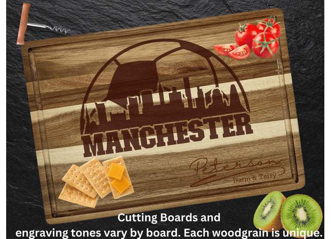 Manchester Football custom cutting board.