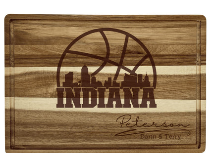 Personalized Indiana Basketball Acacia Wood Cutting Board