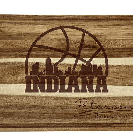 Personalized Indiana Basketball Acacia Wood Cutting Board