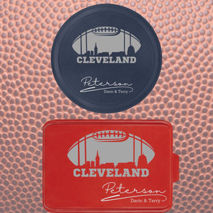 Cleveland Football Cake Pan: Personalized Aluminum Baking Tin with Lid