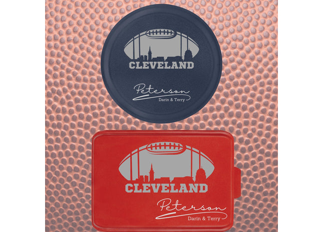 Cleveland Football Cake Pan: Personalized Aluminum Baking Tin with Lid