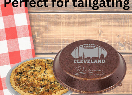 Cleveland Football Cake Pan: Personalized Aluminum Baking Tin with Lid