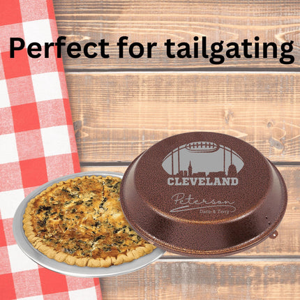 Cleveland Football Cake Pan: Personalized Aluminum Baking Tin with Lid