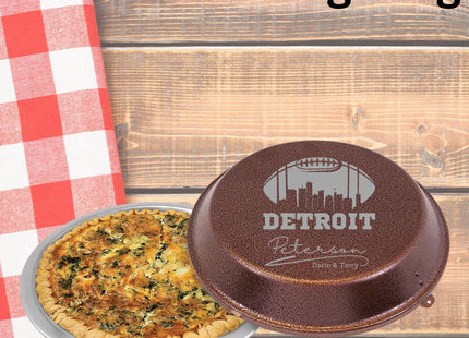 Personalized Detroit Football Cake Pan & Pie Tin – Custom Powder-Coated Aluminum Baking Gift for Fans